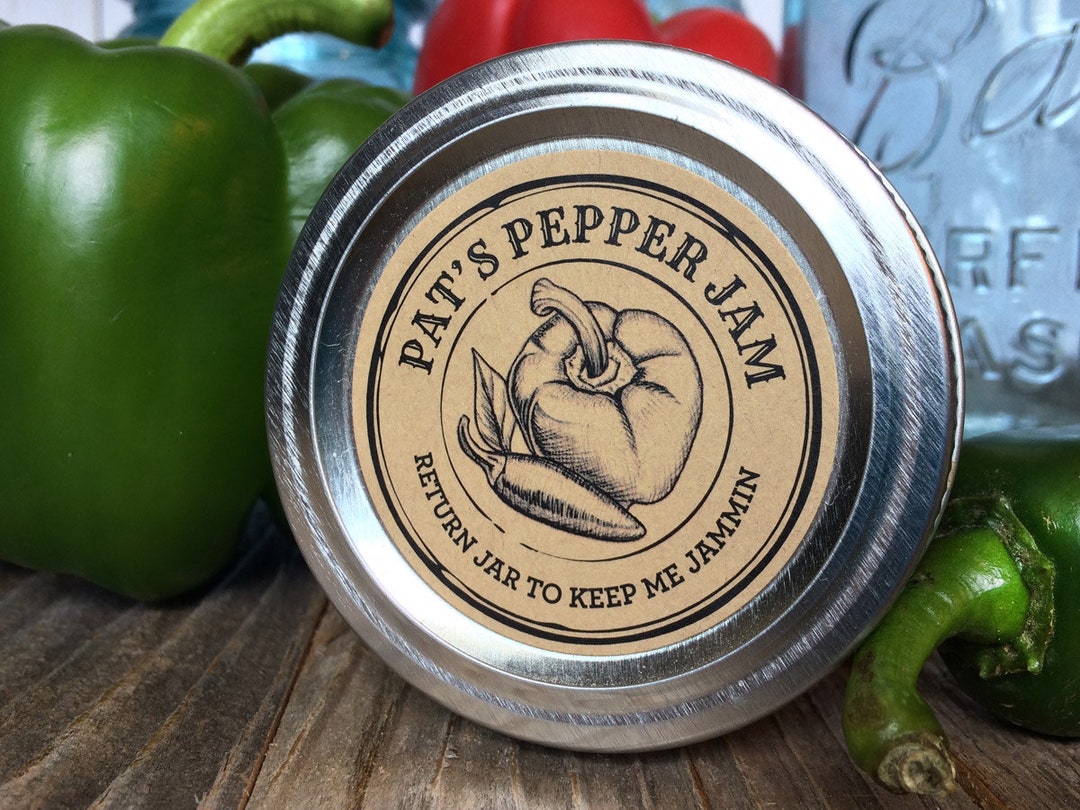 Custom Apothecary Pepper Canning Labels for Jelly, Jam, Hot Sauce, BBQ ...