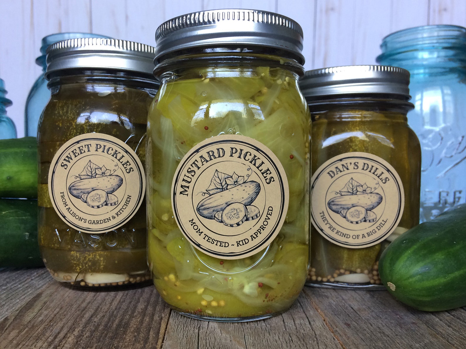 Custom Pickle Labels Custom Apothecary Pickle Canning Labels for Relish, Dill, Sweet, Bread ...