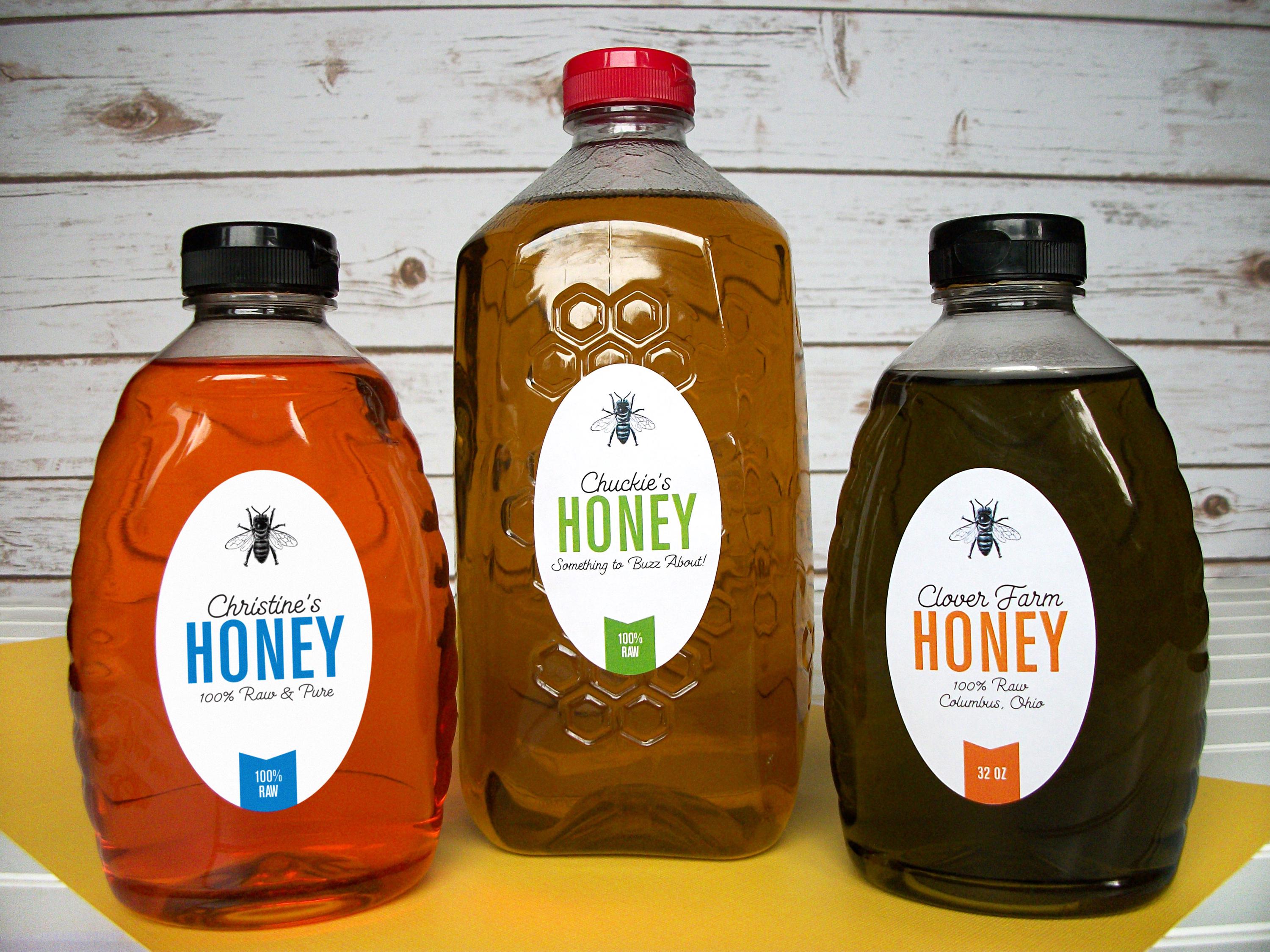 Custom Large Oval Colorful Honey Canning Jar & Bottle Labels ...