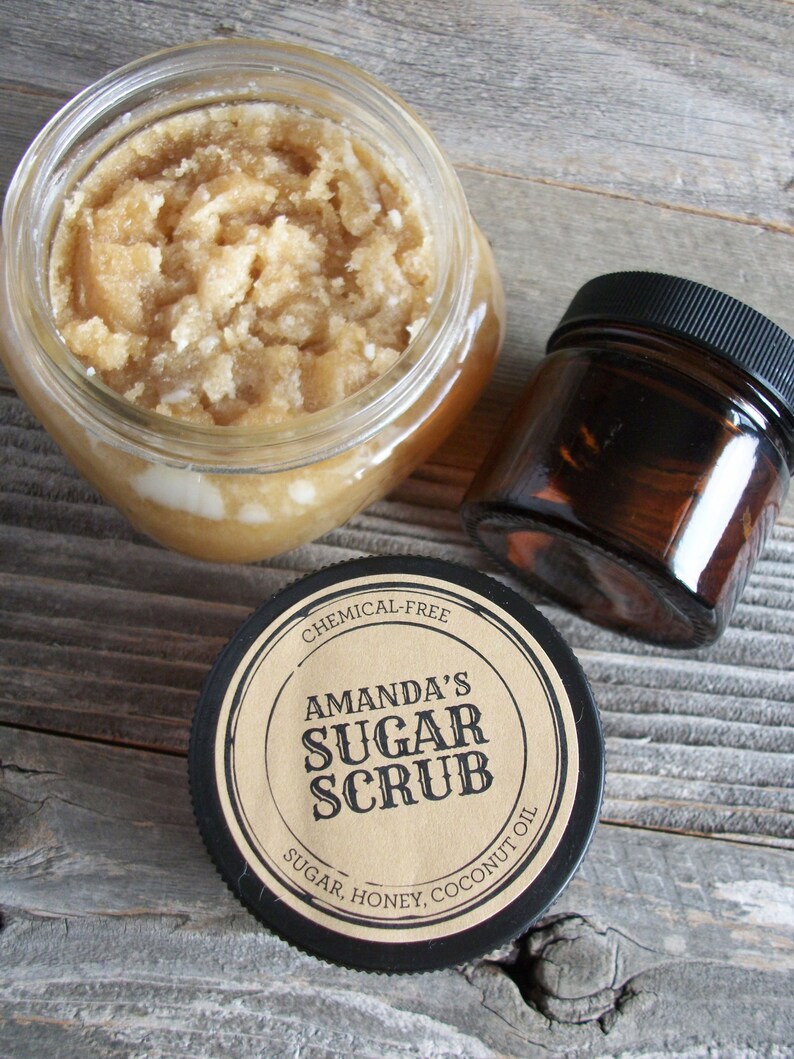 CUSTOM KRAFT paper Apothecary canning jar labels, round retro mason jar stickers personalized with YOUR text, sugar scrub & candle labels image 8