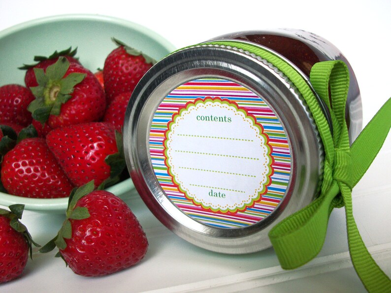 candy stripes canning labels round jam jelly jar labels for etsy