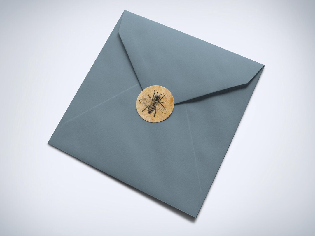 Vintage Honey Bee Envelope Seals, Round Printed Mailing & Journal ...