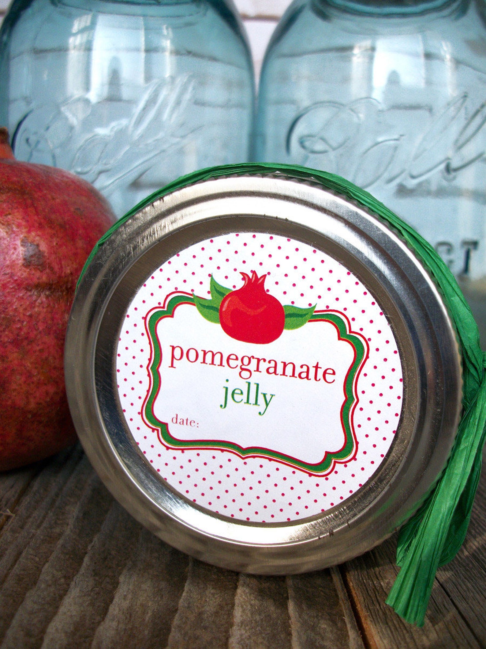 Pomegranate Jelly Canning Jar Labels for Home Preserved Jelly - Etsy