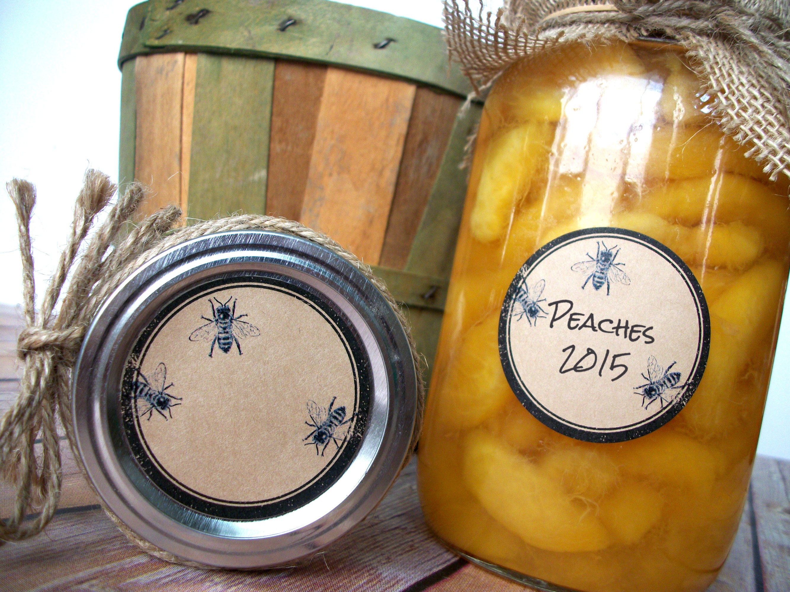 Rubber Stamp Honey Bee Kraft Paper Canning Jar & Bottle Labels - Etsy