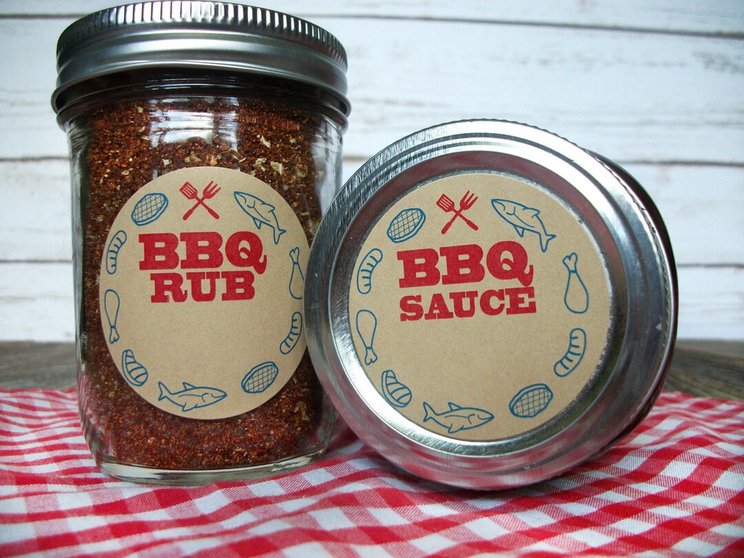 BBQ Sauce & Rub Canning Jar Labels, Round KRAFT Paper Mason Jar and Bottle  Stickers for Barbecue Sauce or Spice Rub, Father's Day Gift Idea - Etsy