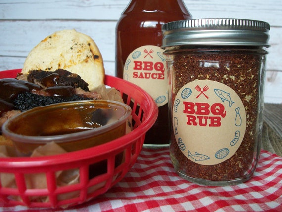 BBQ Sauce & Rub Canning Jar Labels, Round KRAFT Paper Mason Jar and Bottle  Stickers for Barbecue Sauce or Spice Rub, Father\'s Day Gift Idea - Etsy