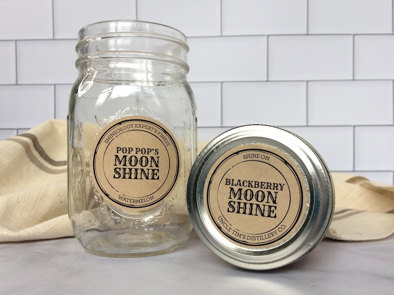 Custom Blackberry & Watermelon Moonshine Labels for Mason Jar alcoholic beverages