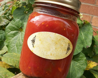 Blank Vintage Oval canning jar labels, old fashioned jam & jelly mason jar stickers