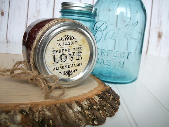 Vintage Wedding Spread the Love Custom Canning Jar Labels - Etsy