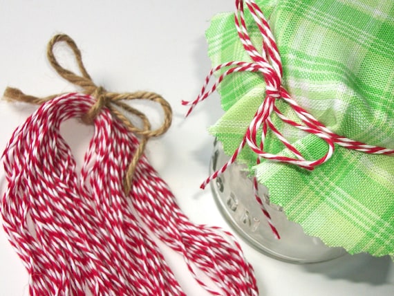 24 Red White Baker S Twine Christmas Ribbon For Mason Etsy