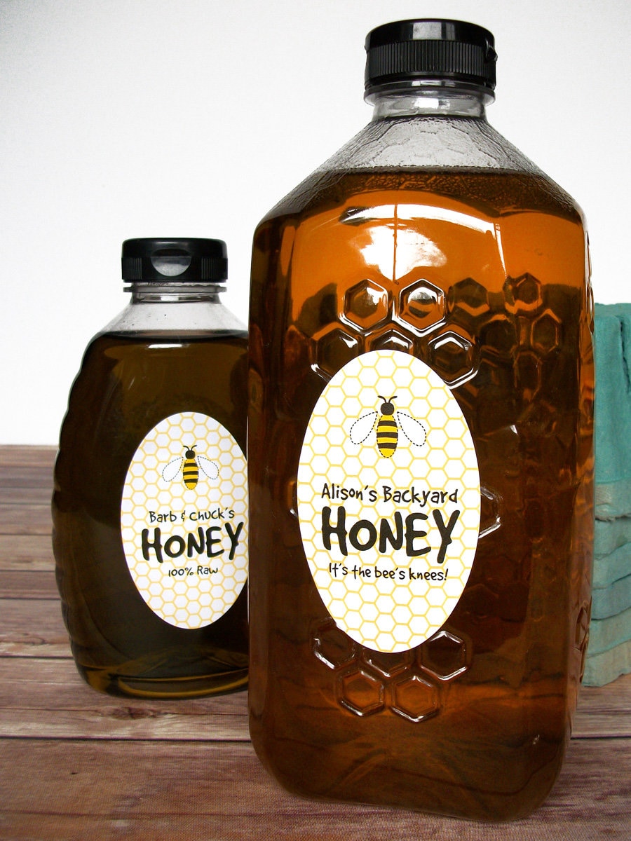  Little Giant® Etiquetas para tarros de miel, 40 etiquetas, Etiquetas de personalización para frascos y botellas de miel, Etiquetas  para frascos de miel