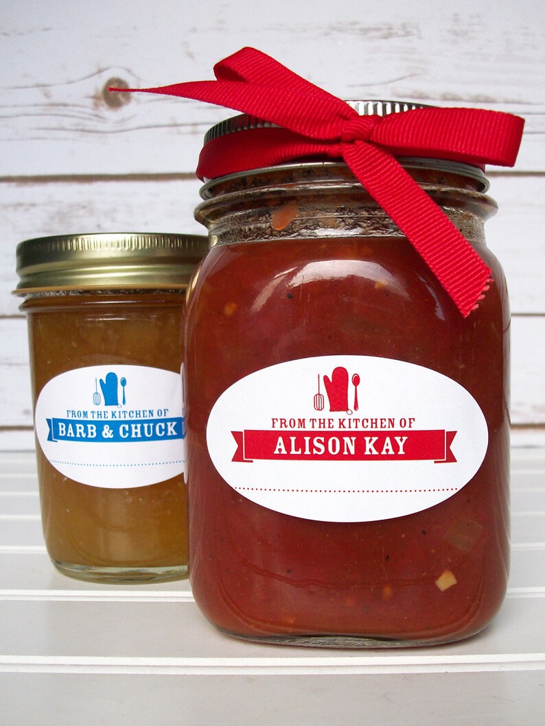 Custom Colorful Oval Kitchen Caning Jar Labels Mason Jam Etsy