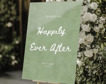 Custom Acrylic Wedding Welcome Sign: Modern Elegant Ceremony Decor
