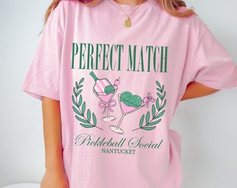 Pickleball Bachelorette Shirt, Custom Personalized Perfect Match Crewneck, Social Club Sports Bach, Bridal Party Gift, Trendy Aesthetic