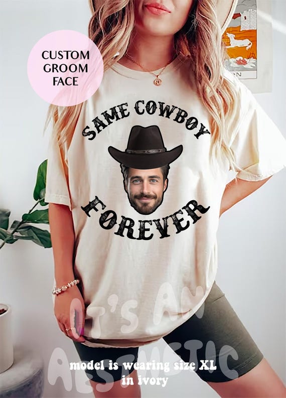 Custom Groom Face Comfort Colors Shirt: Western Bachelorette Matching Tee