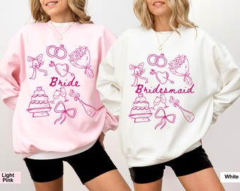 Bride Bridesmaid Sweatshirt: Trendy Bridal Party Matching Gift