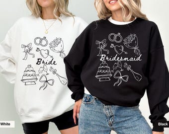 Bride Bridesmaid Sweatshirt: Trendy Bridal Party Matching Sweater