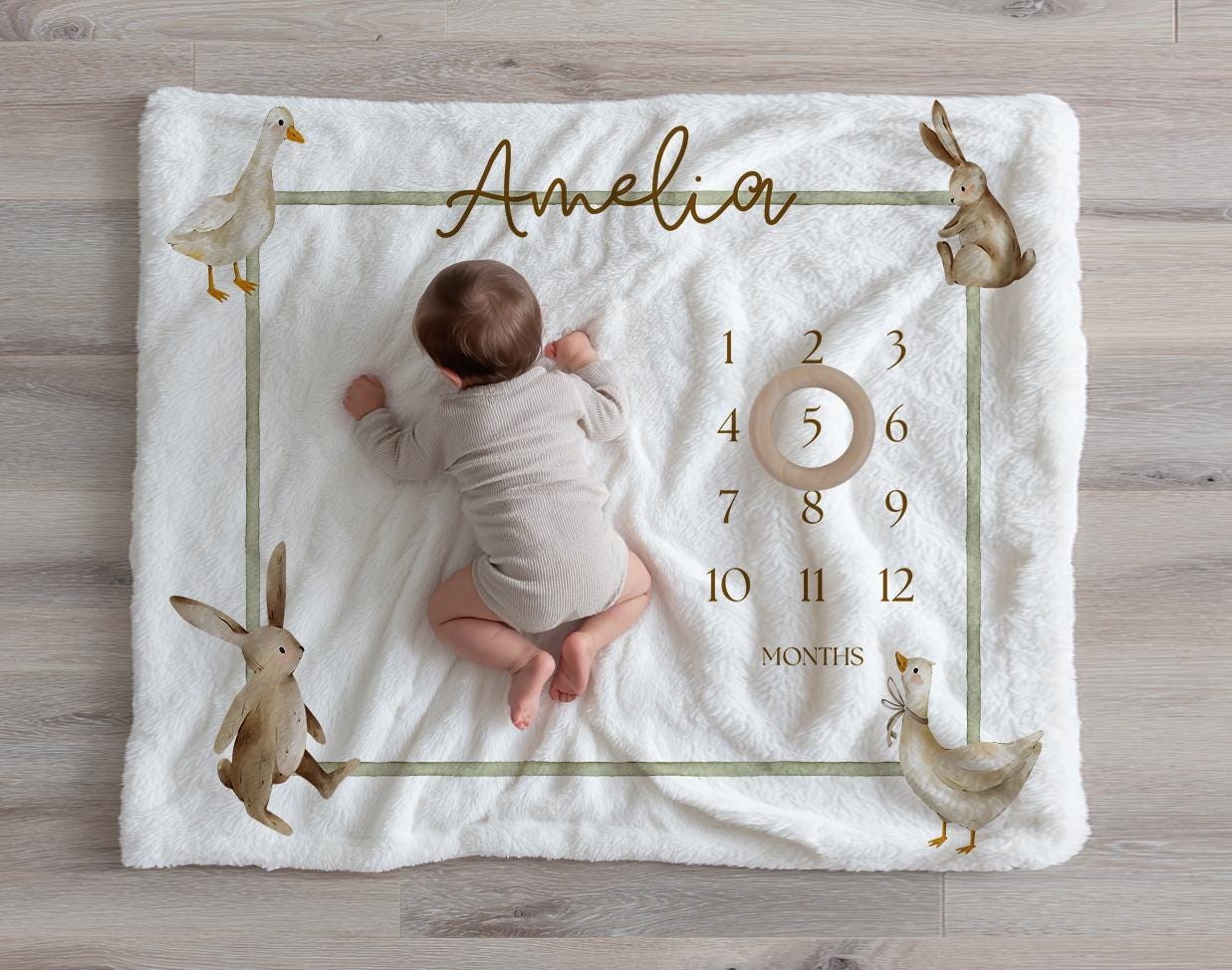 Primitives By Kathy Milestone Decke, 107 X 91 Cm – Weiche Jersey-Baumwolle, Zum Dokumentieren Des Ersten Babyjahres