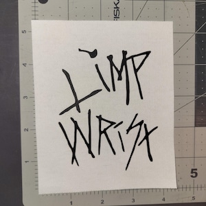 LIMP WRIST band patch, vinyl on cotton canvas