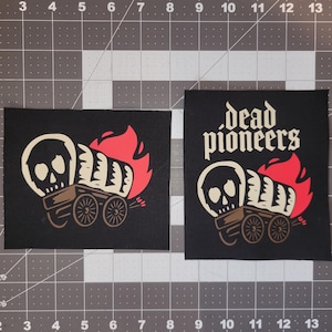 DEAD PIONEERS band patch, vinyl on cotton canvas