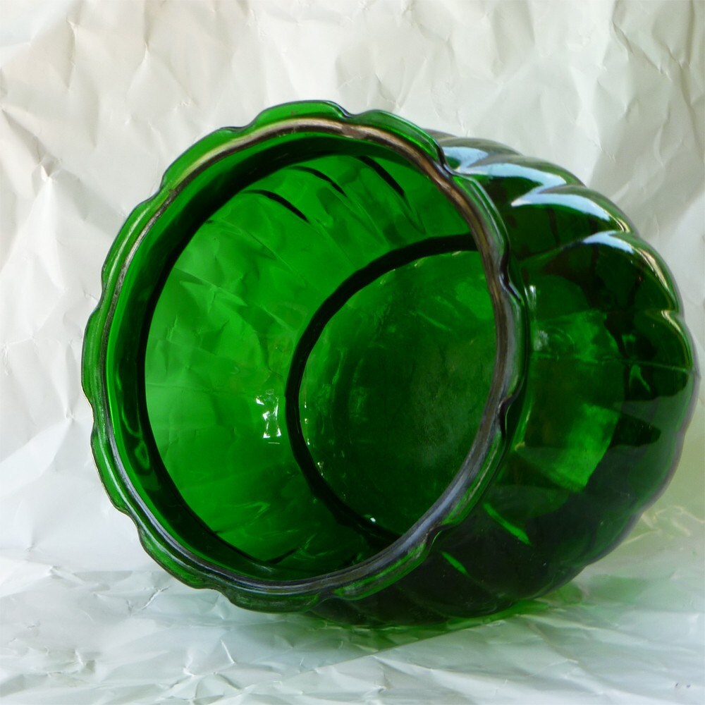 A.L.R. Co. Green Glass Planter Etsy