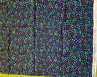 Tissu courtepointe Merriwether by Amy Gibson bleu foncé à petites fleurs éparses 1/2 v