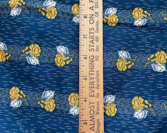 Reproduction tissu guerre civile bleu foncé or fleurs courtepointe en coton Carolina Blues Paula Barnes BTY OOP