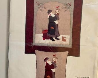 Patron de couture Père Noël à l'ancienne avec mini couette ou oreiller nichoir