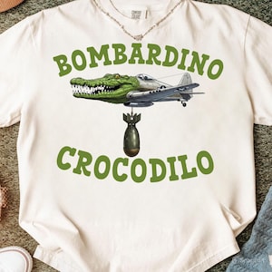 Bombardiro Crocodilo PNG Funny Italian Meme Shirt PNG | Trendy Internet Brain Rot Graphic Tee | Humorous Digital Download