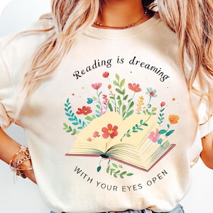 Reading Is Dreaming With Your Eyes Open Floral Book Reader png, Floral Book Lover Design, Reading Book, Floral Book Digital Download