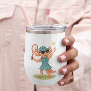 Axolotl Wine Tumbler: Insulated Stainless Steel Cup, Funny Mom Gift