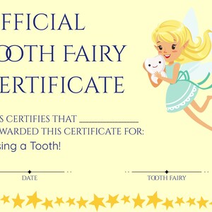 Tooth Fairy Certificate | Editable Canva Template | A5 Digital Download | Personalized Fairy Printable for Kids | Instant Access
