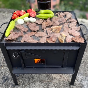 Stufa per barbecue in pietra naturale, stufa da campeggio per barbecue all&#39;aperto, stufa da giardino, barbecue 40 cm x 50 cm, 16&quot; x 20&quot;