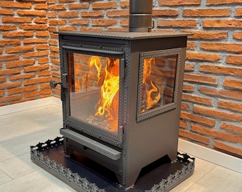 3 Side Glass WoodStove Fireplace, Luxury Glass Fireplace Heater, Stove Fireplace