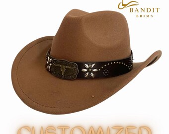 Unisex Suede Cowboy Hat: Wide Brim Vintage Western Style