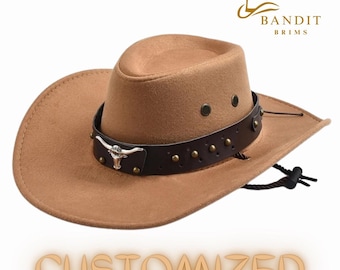 Vintage Style Western Cowboy Hat Wide Brim Classic Big Edge Rodeo Style