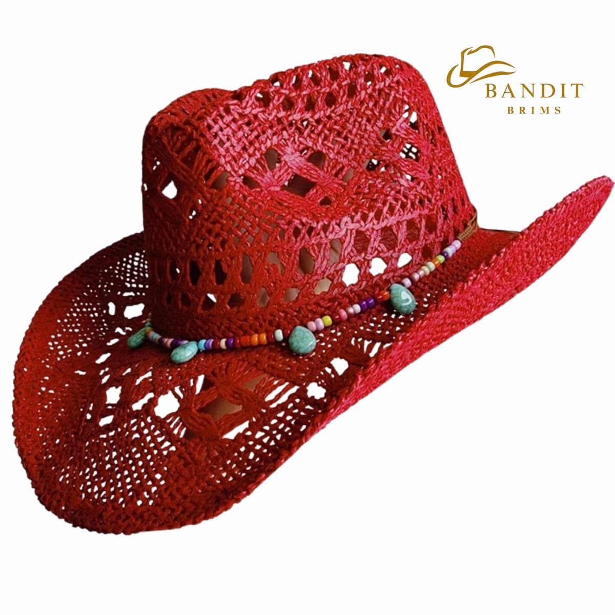 ヴィンテージスタイルのウエスタンストローカウボーイハット ユニ