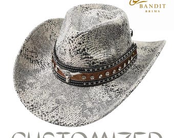 Vintage western cowboyhoed kunstleer herenstijl