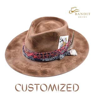 Unisex Wool Fedora Hat Wide Brim Soft Felt Gentleman Style