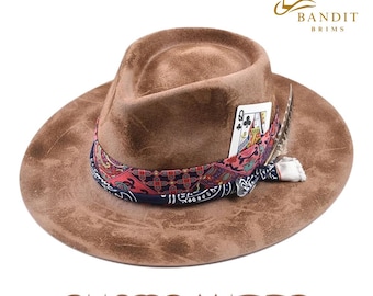 Unisex Woll-Fedora-Hut mit breiter Krempe aus weichem Filz im Gentleman-Stil