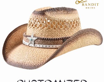 Western Style Sun Hat for Women & Men Summer Curling Brim Beach Hat