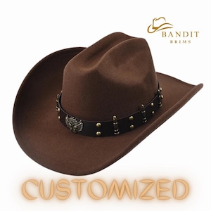 Sombrero de vaquero occidental estilo vintage para hombres y mujeres: estilo clásico de cuero