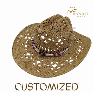 Frauen Sommer Stroh Cowboy Hut Sonnenschutz Western Style