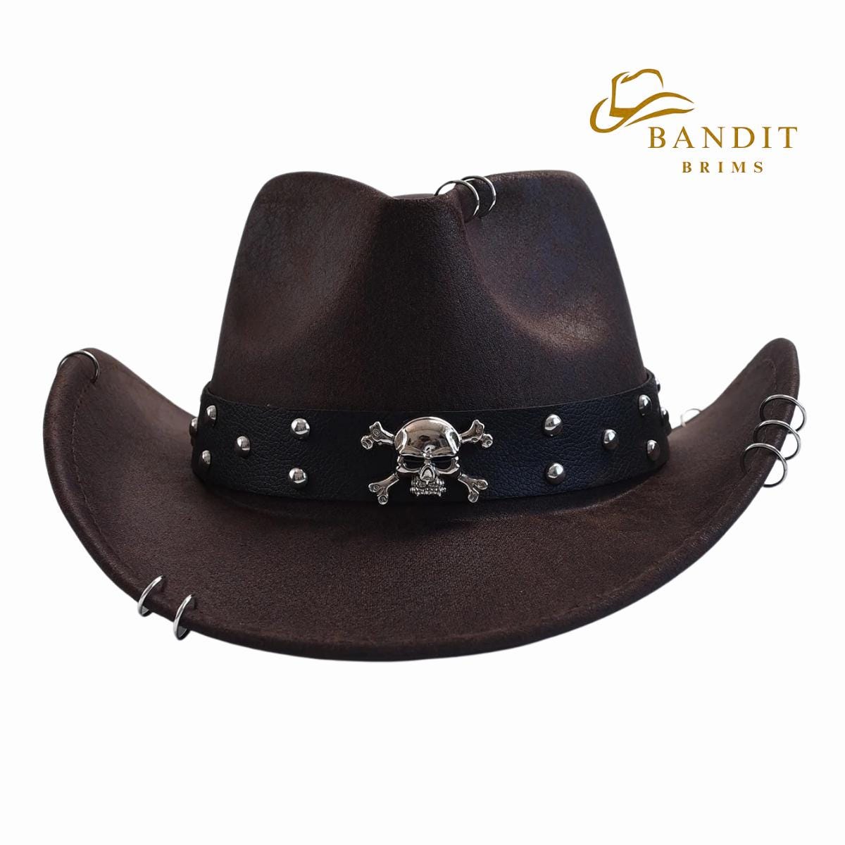 Classic Vintage Style Western Hat – Faux Leather Cowboy  display picture 3