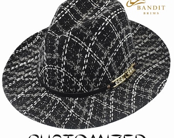 Damenmode Fedora Hut Elegante Filzmütze mit breiter Krempe