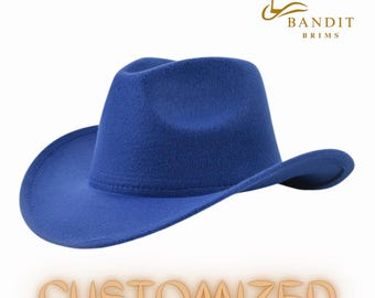 Vintage western-cowboyhoed-unisex rodeo-stijl met rolrand