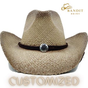 Vintage Style Western Straw Hat for Men & Women Summer Beach Sun Hat Cowboy Style