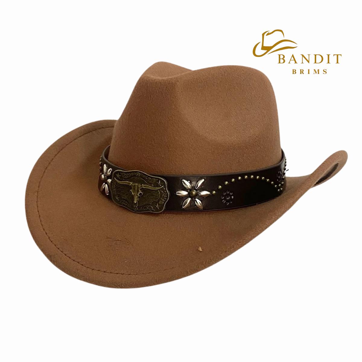 Unisex Suede Cowboy Hat: Wide Brim Vintage Western Style - Etsy display picture 1