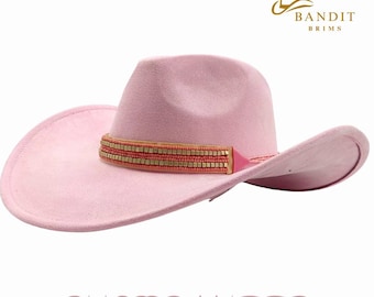 Chapéu de cowboy masculino estilo western: chapéu de feltro macio, estilo clássico