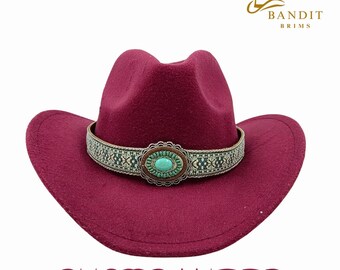 Unisex Jazz Cowboy Hat Monochrome Cow Pattern with Curved Edge